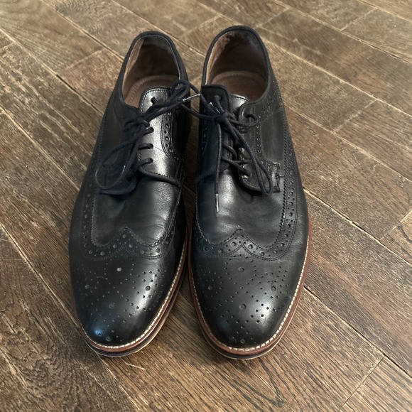 Johnston & Murphy Other - Johnston Murphy Mens Oxford 11 M Black Lace Up Wingtip Black Leather